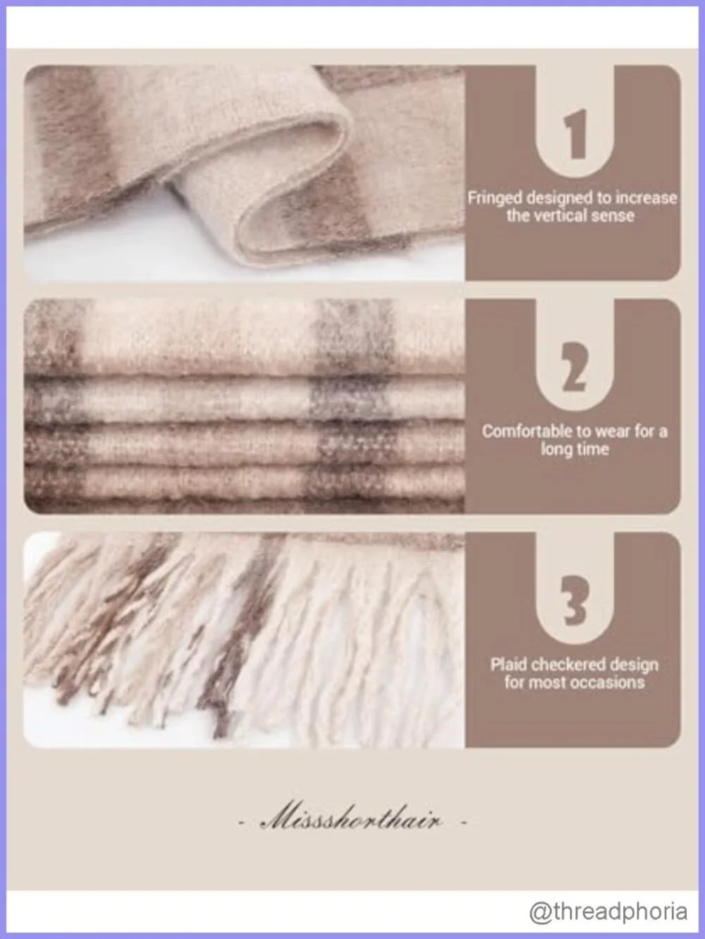 Women's Chunky Blanket Scarf Winter Wrap Cotton Soft Oversized